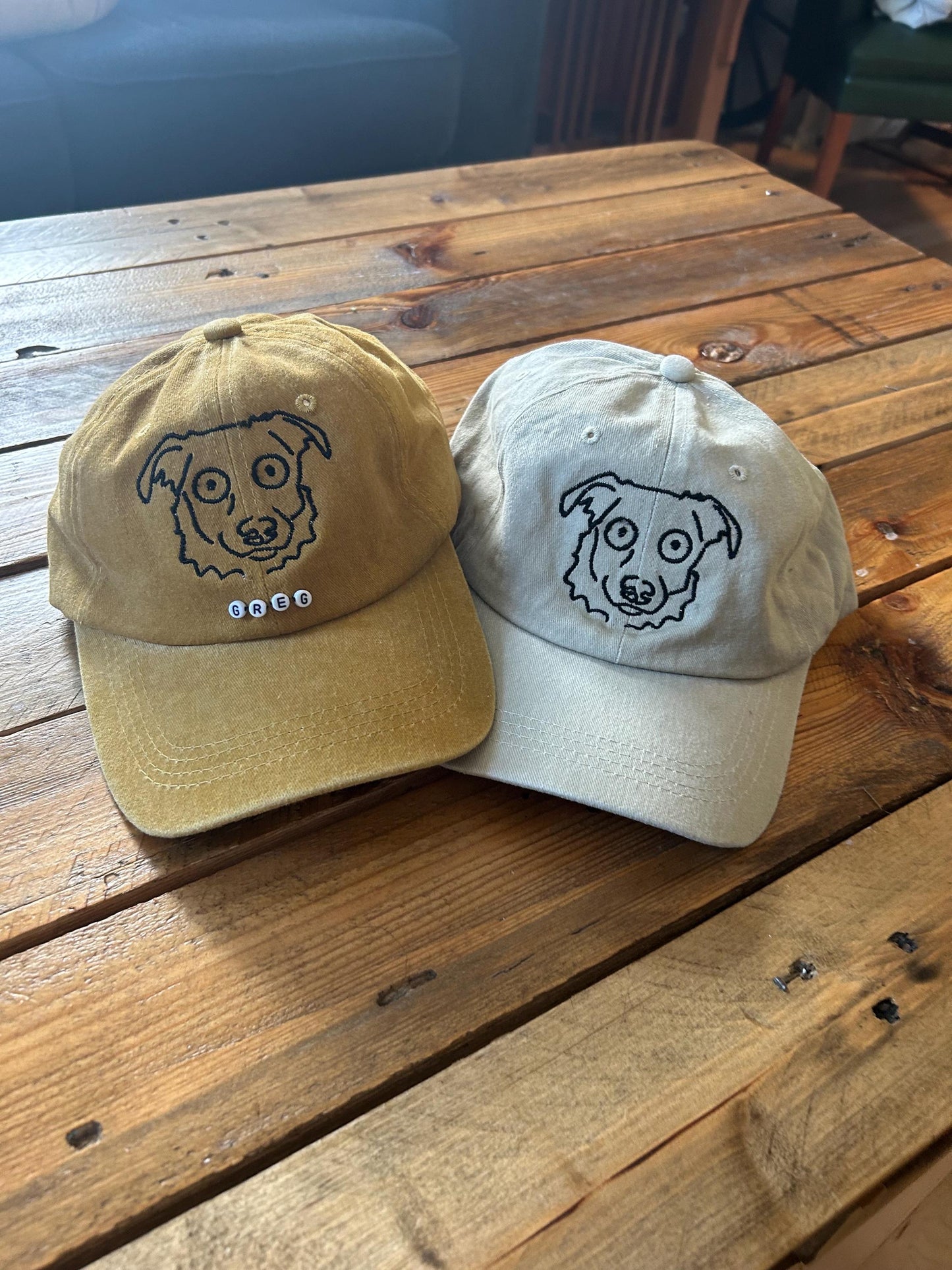 Custom chaotic pet portrait - ball cap!