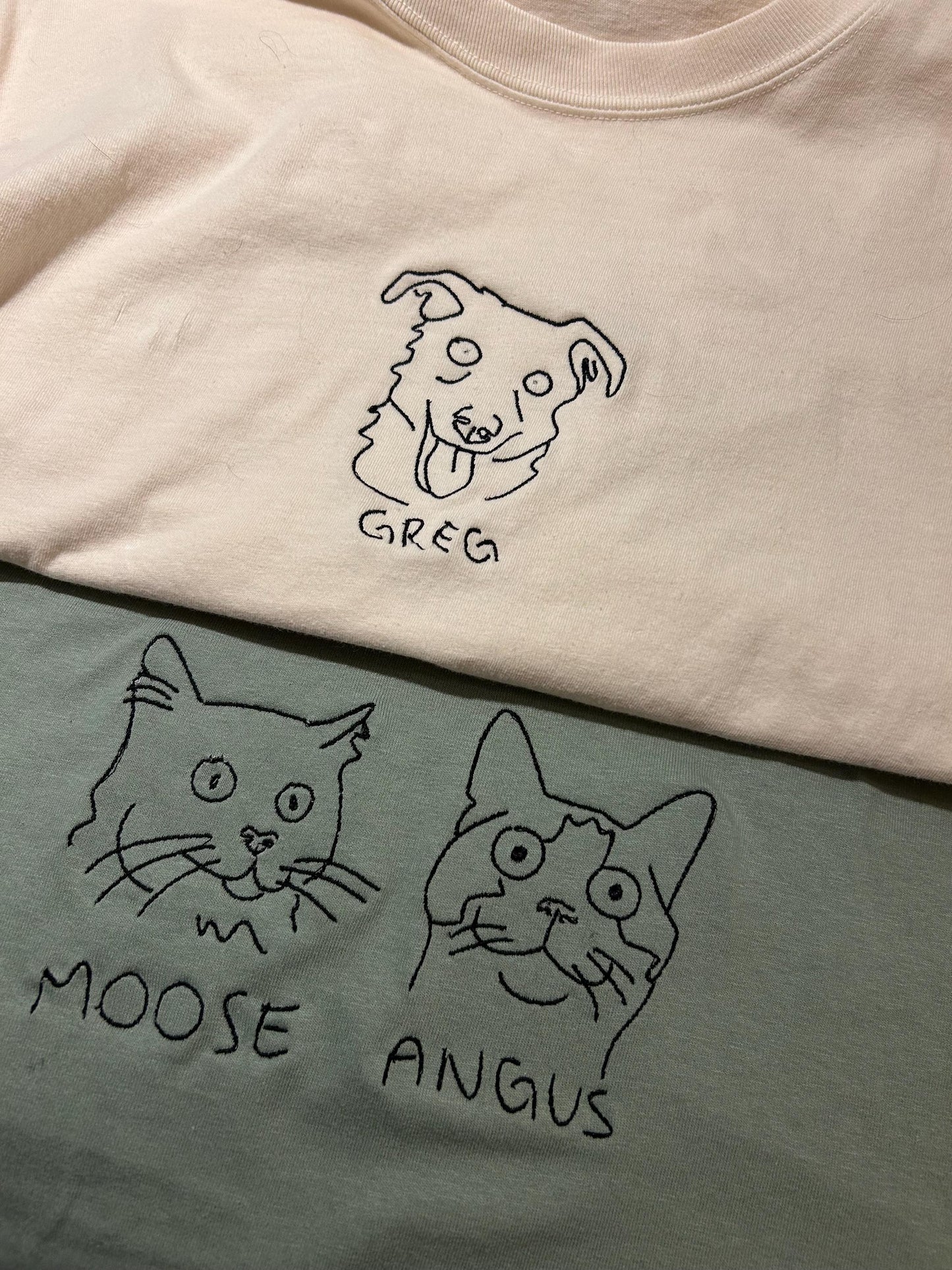 Chaotic Pet Portrait Embroidered Tee