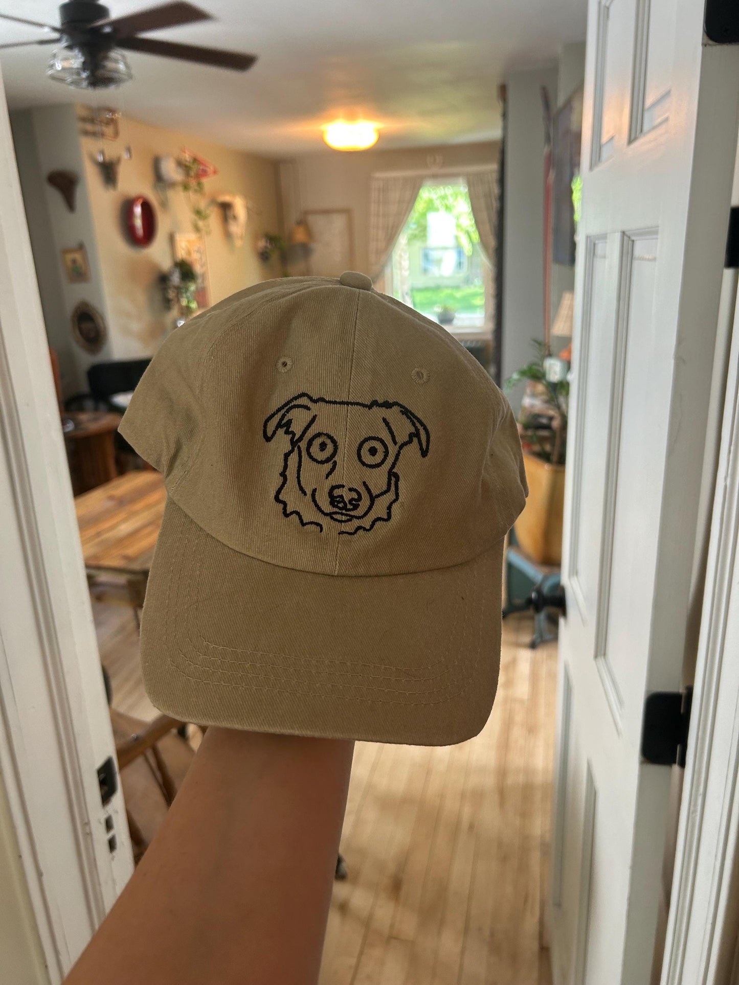 Custom chaotic pet portrait - ball cap!